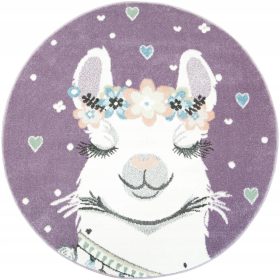  Heiraten. 120 cm RUNDER TEPPICH FÜR KINDER LAMA LILA