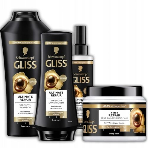  Gliss Ultimate Repair Shampoo Mask Conditioner für stark geschädigtes Haar