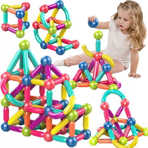  NiceKids Magnetblöcke MAGNETISCHE BAUBLÖCKE STICKS 64 EL. 64 Stk.