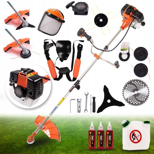  LEISTUNGSSTARKES 7-PS-MEGA-TRIMMER-SET MIT BENZINBÜRSTENBUTTER