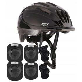    Verstellbarer Kinder-Fahrradhelm 48-52 + Nils Extreme H210 S Protektoren-Sets