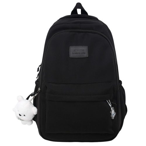  SCHWARZER JUGEND-SCHULRUCKSACK + TEDDYBÄR-SCHLÜSSELRING