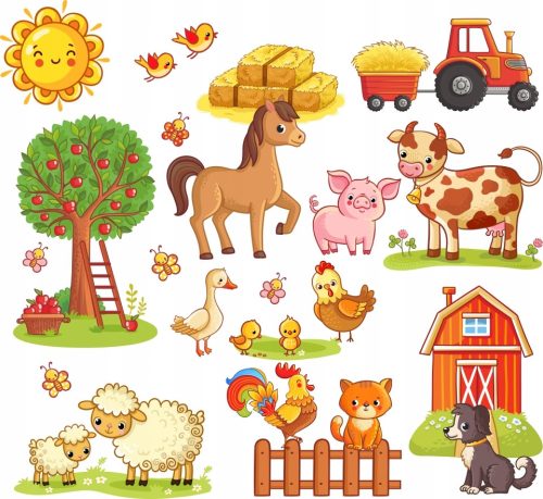  Wandaufkleber TIERE BAUERNHOF LAND 50x100cm FM2