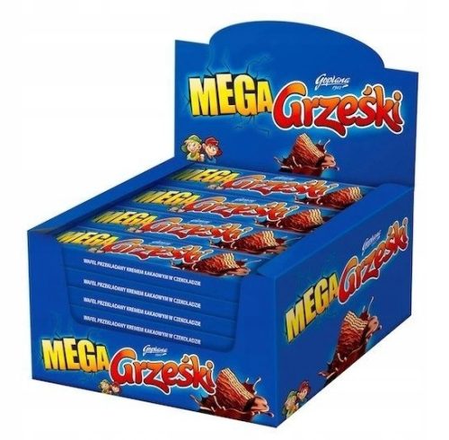32 x Grześki Mega Waffel mit Kakaocreme gefüllt und in Schokolade getaucht, 48 g