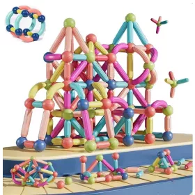  GROSSE MAGNETBAUSTEINE 128 STÜCK + REISEBOX
