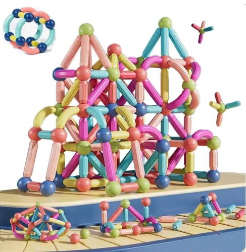  GROSSE MAGNETBAUSTEINE 128 STÜCK + REISEBOX