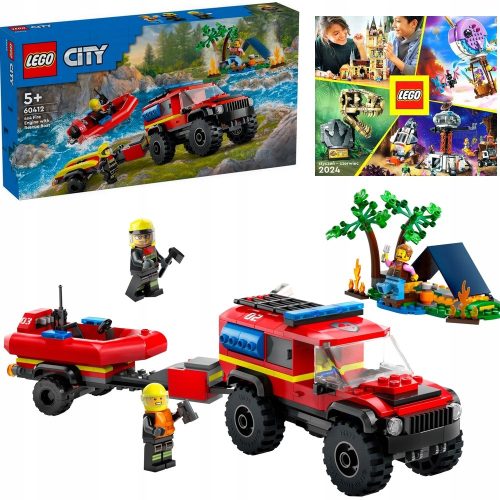  LEGO City 604126 LEGO CITY 60412 OFF-ROAD-FEUERWEHRWAGEN MIT RETTUNGSBOOT BLÖCKE GESCHENK + LEGO KATALOG 2024 NEU