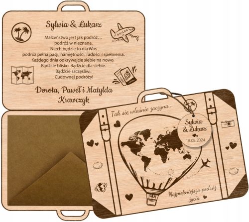 HOCHZEITSKARTE AUS HOLZ, GELDKOFFER, Hochzeits-Souvenirgeschenk
