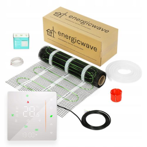  Set Heizmatte 0,5 m2, 150 W mit weißem Thermostat