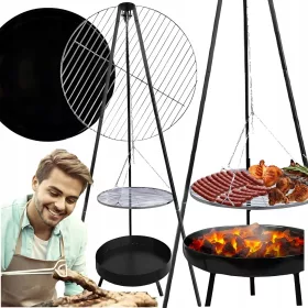    Grill Dreibein Lagerfeuer Garten hängend groß 50 cm Lagerfeuer 5