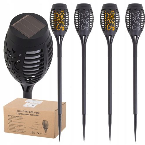  Ikonka eingebettete Solarlampe, schwarz, 52 cm, 4 Stk.