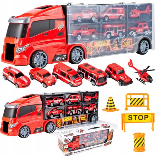  TIR-Abschleppwagen 6 Autos, Federn, Koffer, Trägerrakete