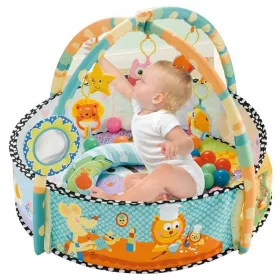    PÄDAGOGISCHER MATTENSTIFT MIT KUGELN FÜR BABYS, GROß, INTERAKTIV, WEICH