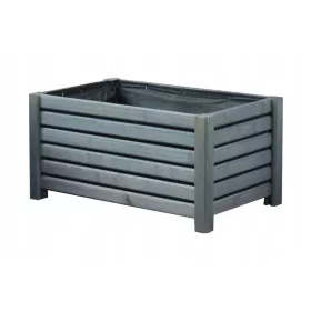    WickerWorks Blumentopf 60 cm x 38 x 30 cm dunkelgraues Holz, Blautöne, Grau- und Silbertöne, mehrfarbig