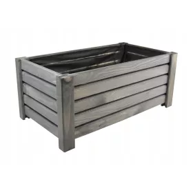  Blumentopf 60 cm x 33 x 25 cm, Holz, Grau- und Silbertöne