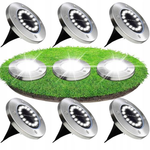  Eddcom eingebettete Solarlampe Silber 12,6 cm 6 Stk.