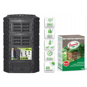  1-Kammer-Komposter Patrol-Gruppe 1260 l, schwarz