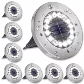  SILVERSHARKY eingebettete Solarlampe, silber 13 cm, 8 Stk.