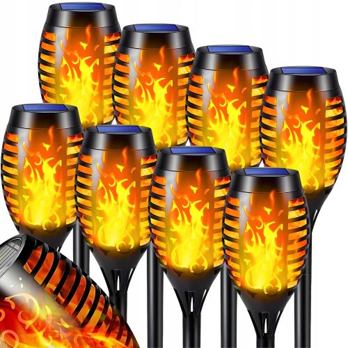  SILVERSHARKY eingebettete Solarlampe, schwarz, 50 cm, 8 Stk.
