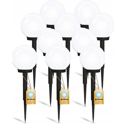  SILVERSHARKY eingebettete Solarlampe, weiß, 34 cm, 10 Stk.