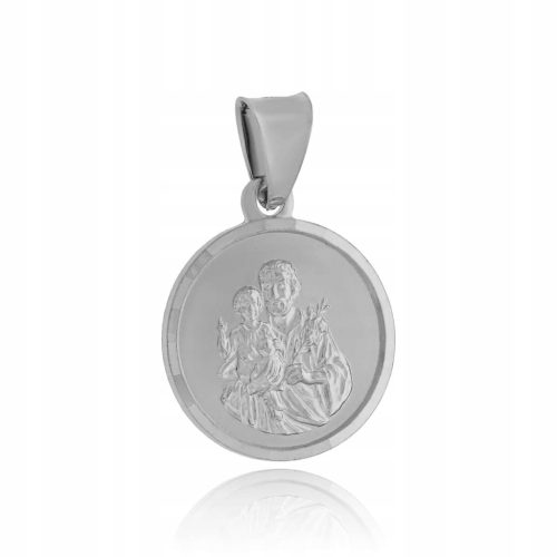  Silberner Medaillonanhänger Heiliger Josef von Nazareth im Kreis. 925