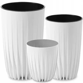   Blumentopf Lamela 42 cm x 25 x 42 cm Durchmesser 25 cm Kunststoff weiß + 2 weitere Produkte