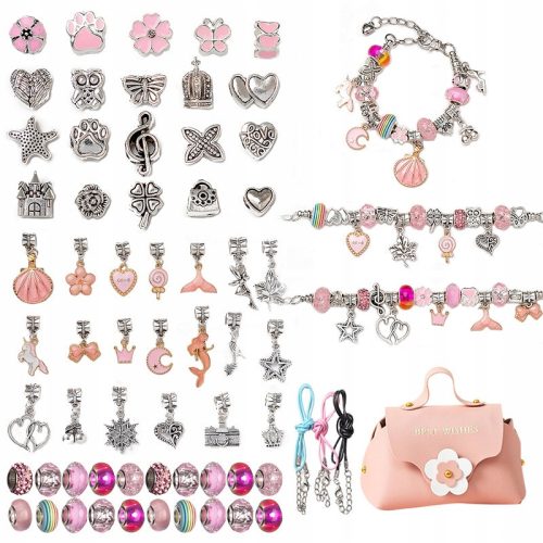  KIT ZUR HERSTELLUNG VON ARMBÄNDERN UND HALSKETTEN. DIY-GESCHENKTASCHE FÜR KINDER