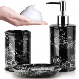  Set Badezimmerzubehör Bathlab 3 Elemente weiß, schwarz