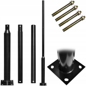  Runder Lichtmast Sayus, Durchmesser 75 mm, 280 cm, schwarz