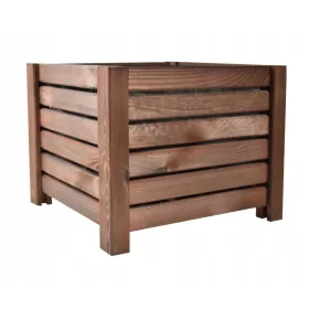   WickerWorks Blumentopf 38 cm x 38 x 30 cm, Holztöne in Braun und Beige, Gelb- und Goldtöne, mehrfarbig