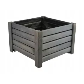    Blumentopf wiklinowy.eu 38 cm x 38 x 25 cm Holztöne in Grau und Silber