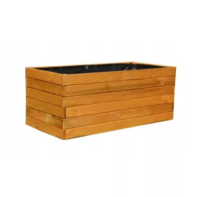    WickerWorks Blumentopf 80 cm x 38 x 33 cm, Holztöne in Braun und Beige, Gelb- und Goldtöne, mehrfarbig