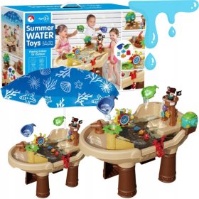   Wassertisch, Strandspielzeug-Set für Kinder, Seifenblasen, Regenschirm, Boot