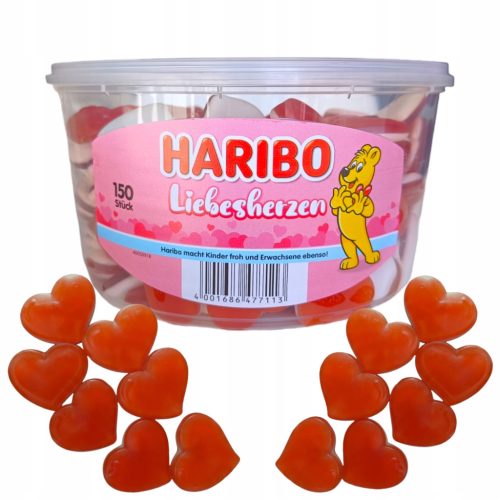 HARIBO Fruchtgummis Herzen Maracuja Schwarze Johannisbeere, 1200g - Süße Perfektion in Herzform