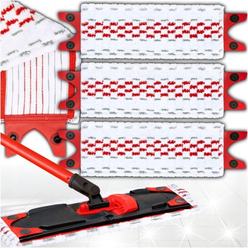 BGinvest Flachmopp-Einsatz 3x Ersatzeinsatz für Vileda Mopp 35cm