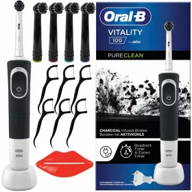    ORAL-B VITALITY SCHWARZ ELEKTRISCHE ZAHNBÜRSTE + SPITZEN ZUBEHÖR