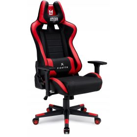    IMBA Seat Fighter Gaming-Stuhl, schwarzes und rotes Kunstleder