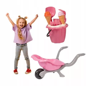 Sandspielset - Schubkarre, Eimer, Rechen, Schaufel, Grün