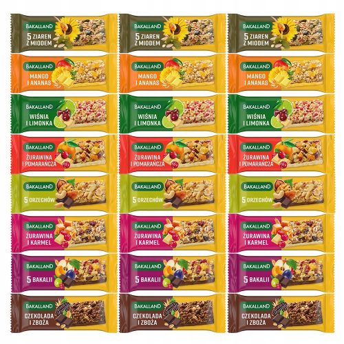 Mixpack Bakalland BA! Müsliriegel - 8 verschiedene Geschmacksrichtungen, vegetarisch