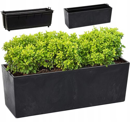  Deco4Home Blumentopf 56 cm x 19,5 x 19,5 cm Kunststoff schwarz
