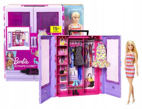  Mattel HJL66 Barbie-Garderobenset mit einer Puppe und Zubehör