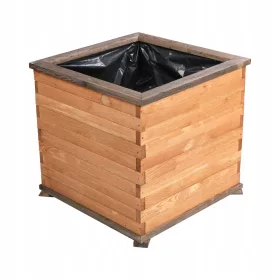    KONIUSZEK OGRODY Blumentopf 53 cm x 53 x 50 cm Durchmesser 53 cm Holztöne Braun und Beige, Palisander