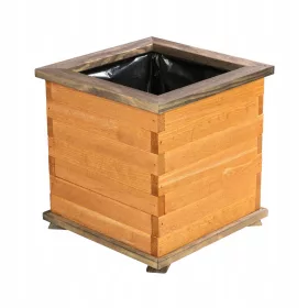    KONIUSZEK OGRODY Blumentopf 37 cm x 37 x 38 cm Durchmesser 37 cm Holztöne Braun und Beige, Palisander