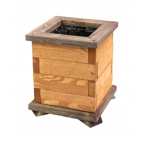    KONIUSZEK OGRODY Blumentopf 20 cm x 20 x 23 cm Durchmesser 20 cm Holztöne Braun und Beige, Palisander