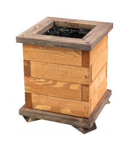  KONIUSZEK OGRODY Blumentopf 20 cm x 20 x 23 cm Durchmesser 20 cm Holztöne Braun und Beige, Palisander