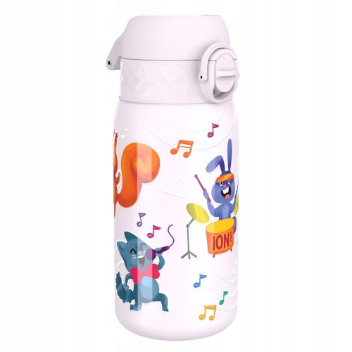  WASSERFLASCHE AUS LEICHTEM STAHL, EDELSTAHL, TIERE, MUSIKER, ION8, 0,4 l