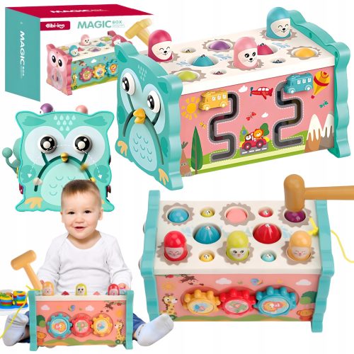  INTERAKTIVES SPIELZEUG 8-in-1-MAGISCHES PÄDAGOGISCHES BOX-Stanzstab-Eulenspiel