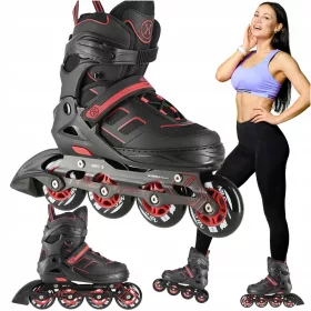  Nils Extreme Inlineskates, Größen 35-38, Schwarz und Rot