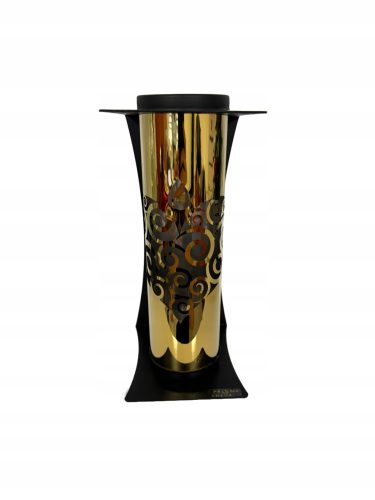 PARIS-Kerze, Gold, modern, kunstvoll, Metallrohr, Schrein, 25 cm