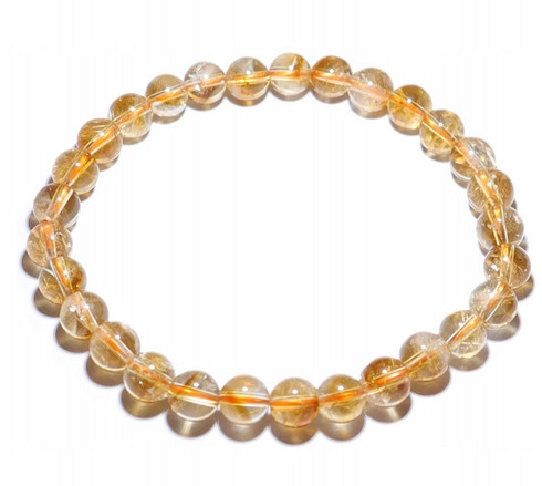  Citrin-Armband, Naturstein, 6 mm Kugel